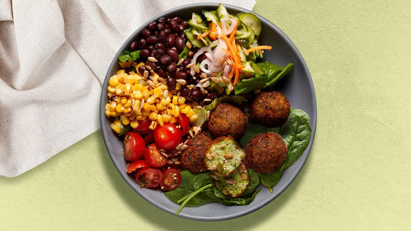 Fresh vegan salad with falafel Baytown TX