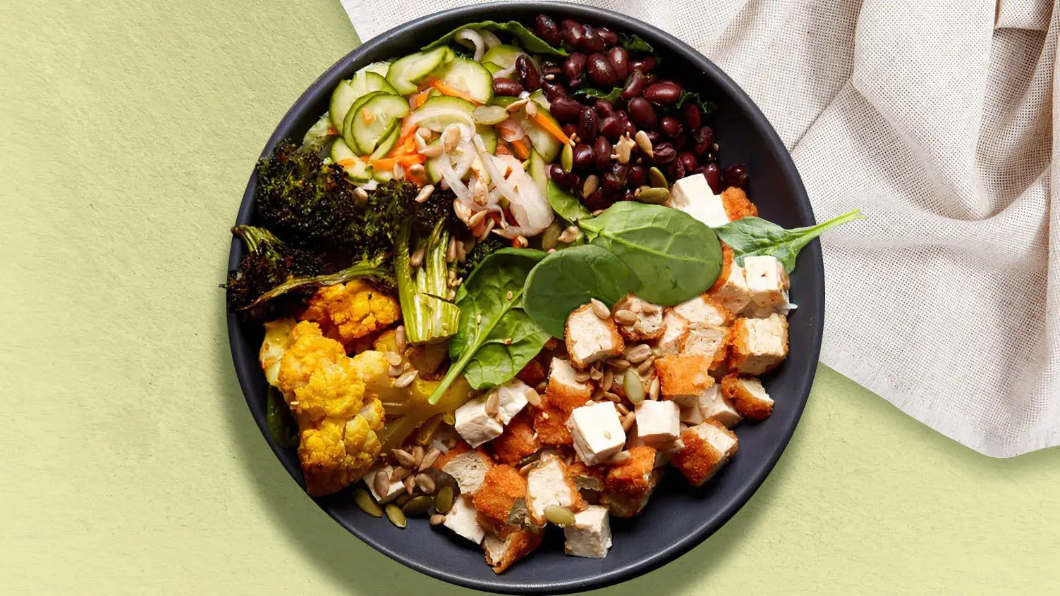 Healthy vegetarian salad bowl with tofu Baytown TX