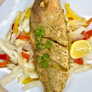 Grilled fish with vegetables dish Baytown TX