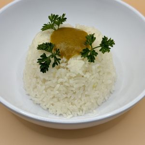 Plate of white rice with garnish Baytown TX