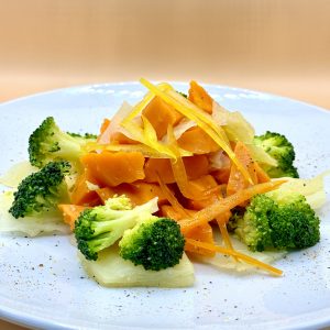 Colorful vegetable medley on white plate Baytown TX